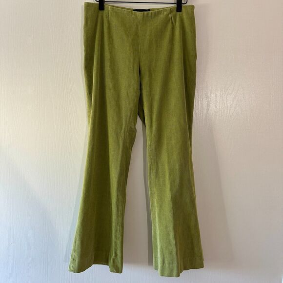 Piazza Sempione Womens Green Corduroy Wide Leg Cotton Pants IT 42 US 8 Medium - Picture 1 of 8